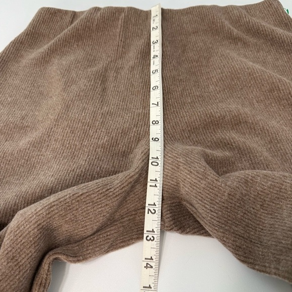 NWT Zara Wide Leg High Rise Knit Pants Women’s L Tall Fleece Cotton Winter Brown - Picture 10 of 12